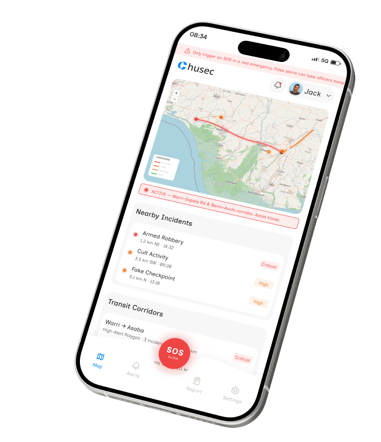 Chusec Mobile App Interface